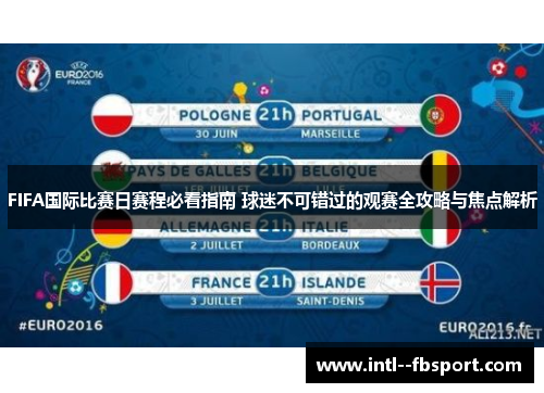 FIFA国际比赛日赛程必看指南 球迷不可错过的观赛全攻略与焦点解析